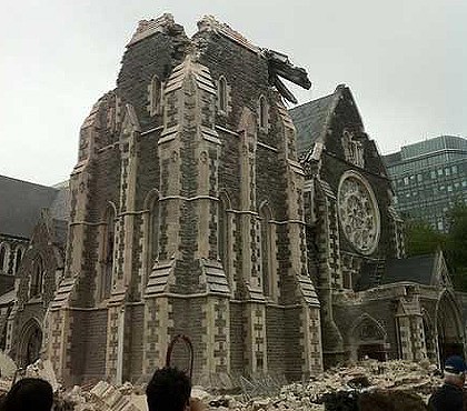 Christchurch Cathedral - after the earthquake, 22 February 2011