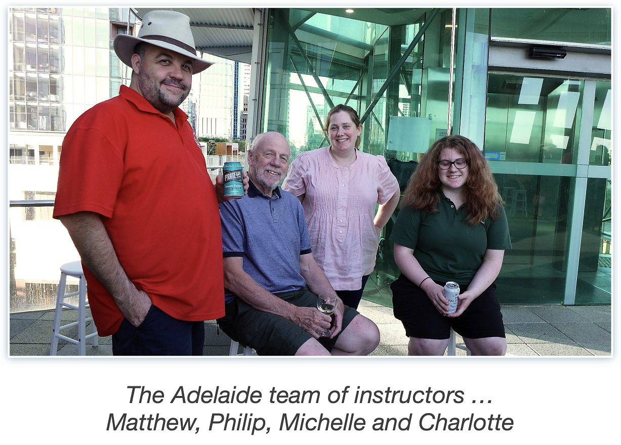 4 instructors, Matthew Philip, Michelle and Charlotte