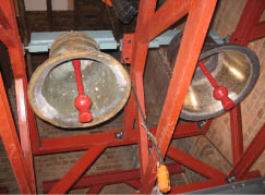 Two of the Orange bells await final fitting out